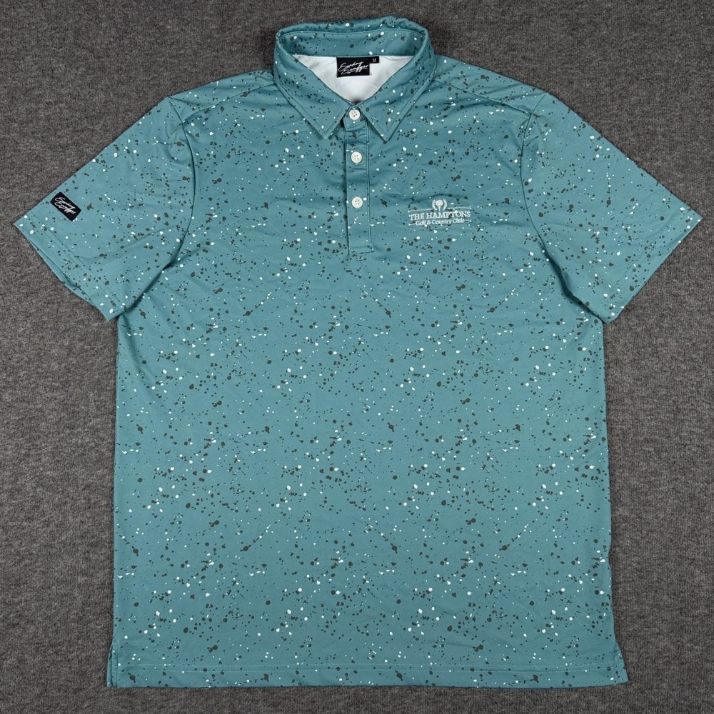 Sunday Swagger Polo Shirt Mens Medium Green The Hamptons Golf Country Club